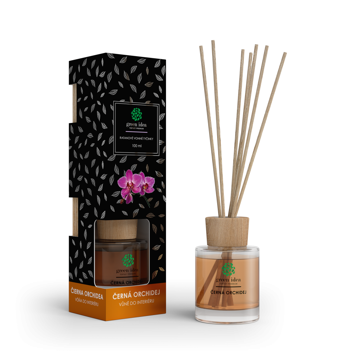 Green idea ​Ratanové vonné tyčinky - Černá orchidej 100 ml