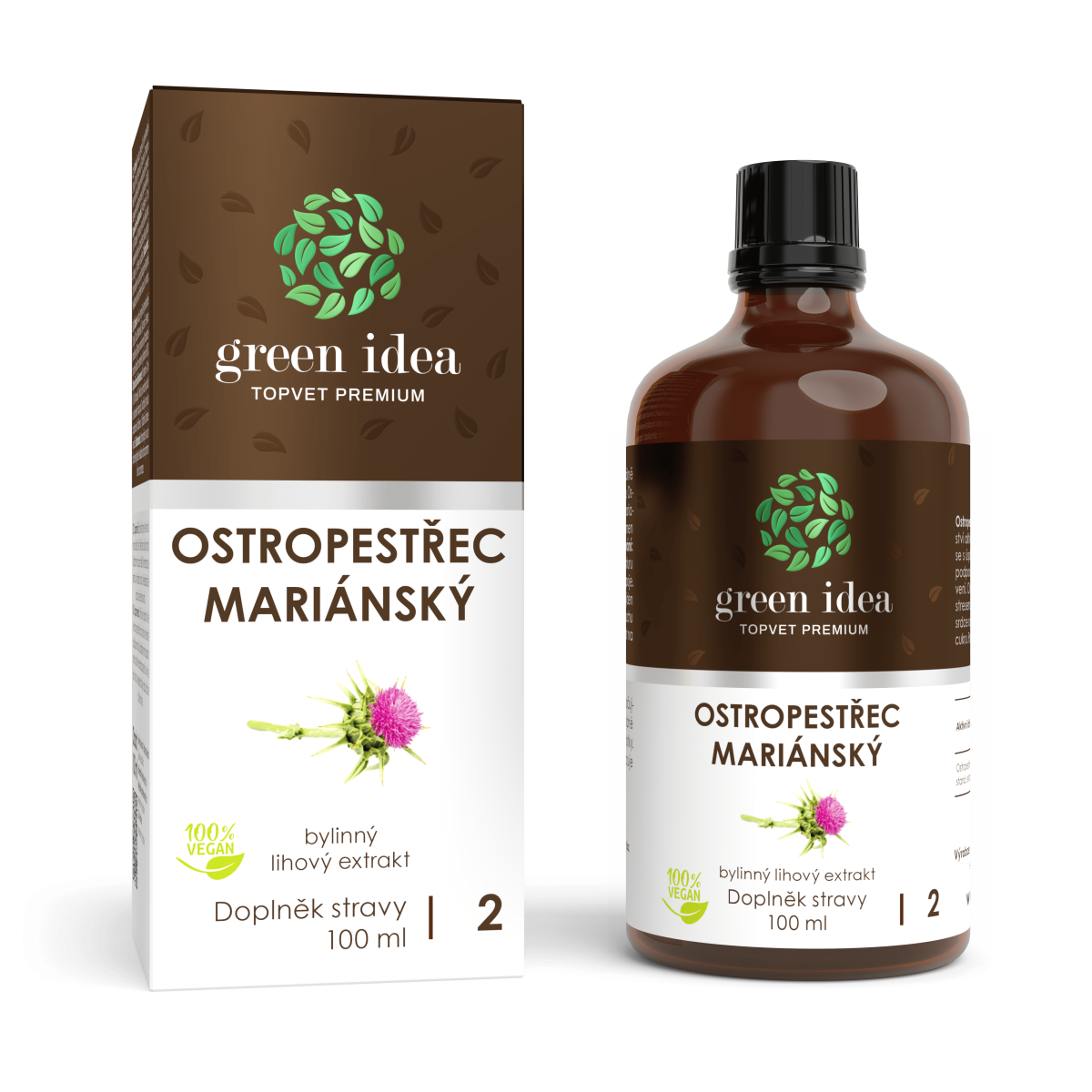 GREEN IDEA Ostropestřec tinktura - kapky 100 ml