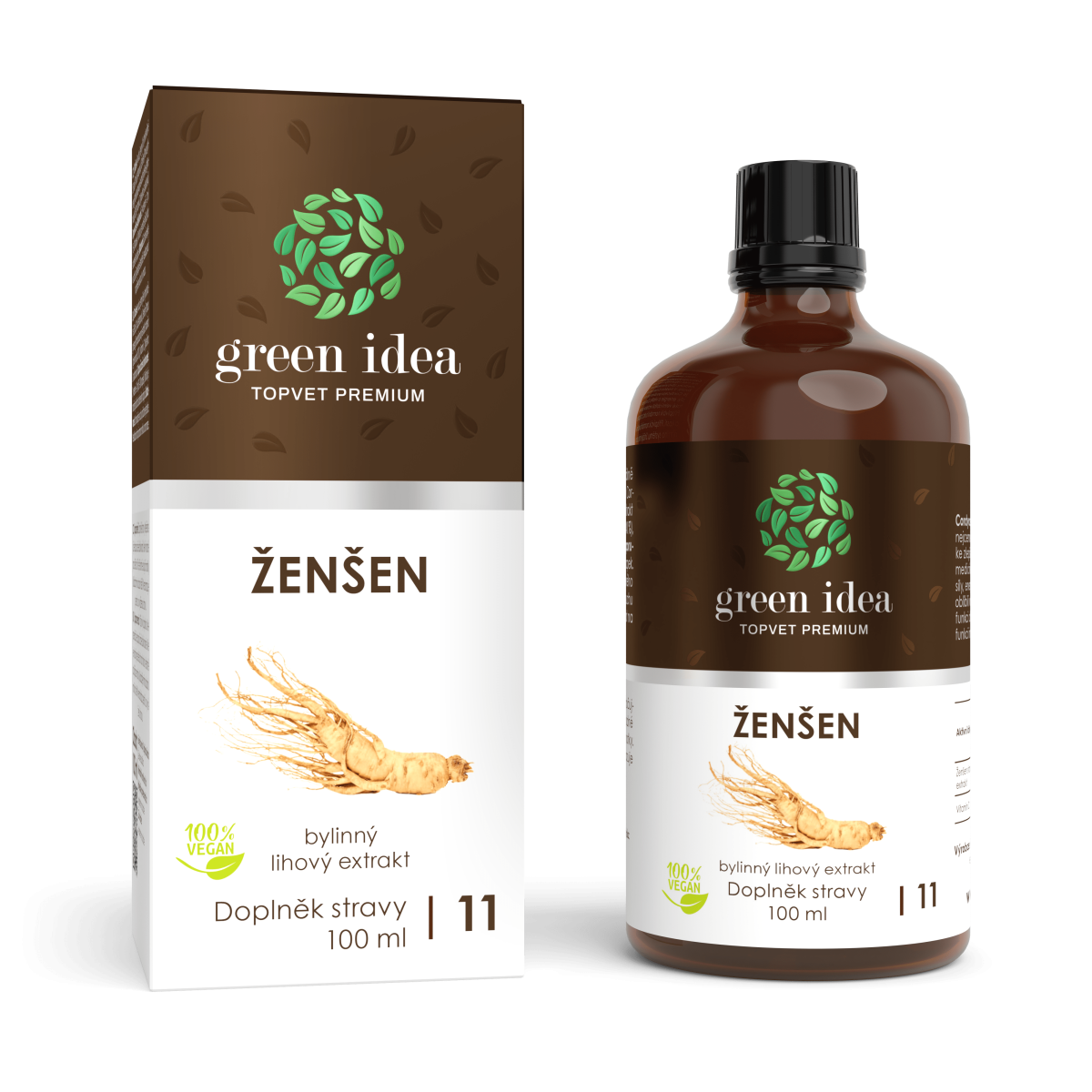 GREEN IDEA Ženšen tinktura - kapky 100 ml