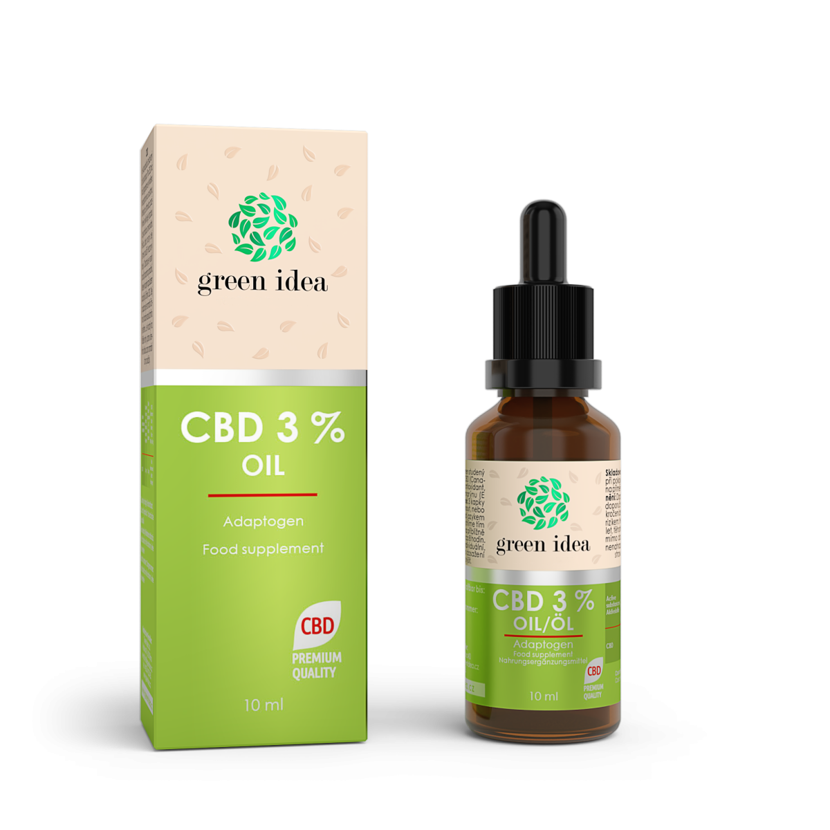 GREEN IDEA CBD olej 3 % výprodej 10 ml